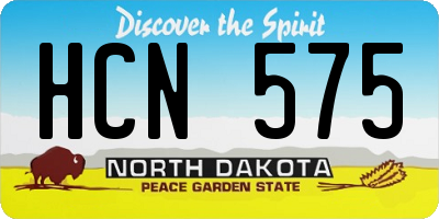 ND license plate HCN575