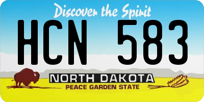 ND license plate HCN583