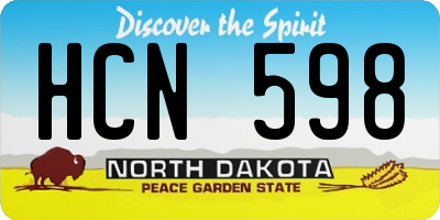 ND license plate HCN598