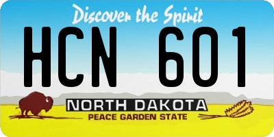 ND license plate HCN601