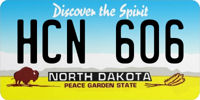 ND license plate HCN606