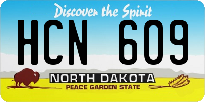 ND license plate HCN609