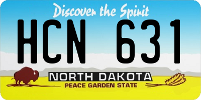 ND license plate HCN631