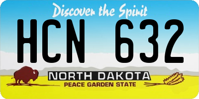 ND license plate HCN632