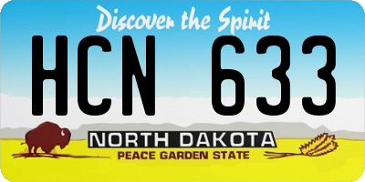 ND license plate HCN633