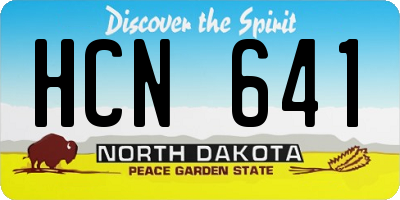 ND license plate HCN641