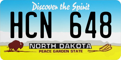 ND license plate HCN648
