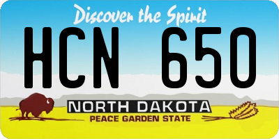 ND license plate HCN650