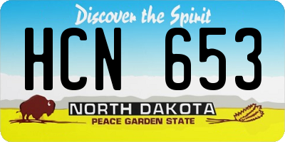 ND license plate HCN653