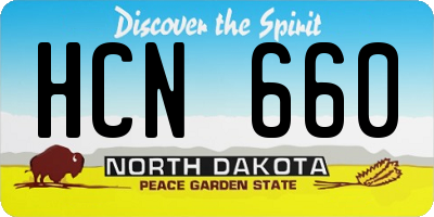 ND license plate HCN660