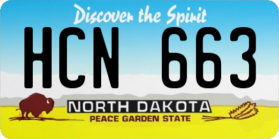 ND license plate HCN663