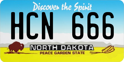 ND license plate HCN666