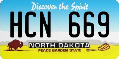 ND license plate HCN669