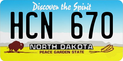 ND license plate HCN670