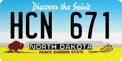 ND license plate HCN671
