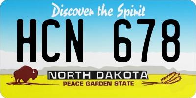 ND license plate HCN678
