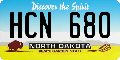 ND license plate HCN680