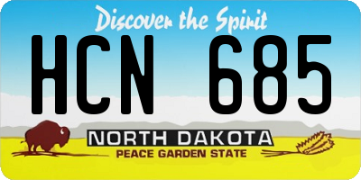 ND license plate HCN685