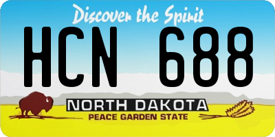 ND license plate HCN688