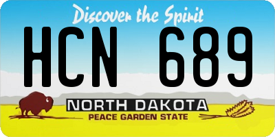 ND license plate HCN689