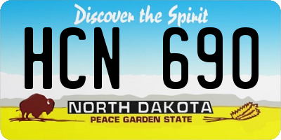 ND license plate HCN690