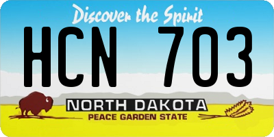 ND license plate HCN703