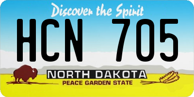ND license plate HCN705