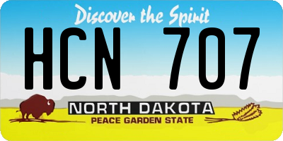 ND license plate HCN707