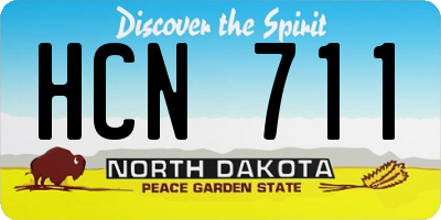ND license plate HCN711