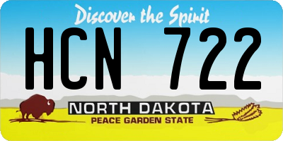 ND license plate HCN722