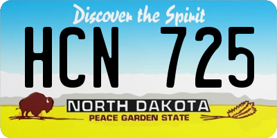 ND license plate HCN725