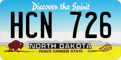 ND license plate HCN726