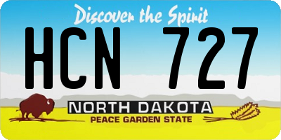 ND license plate HCN727