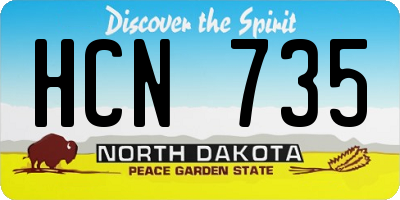 ND license plate HCN735