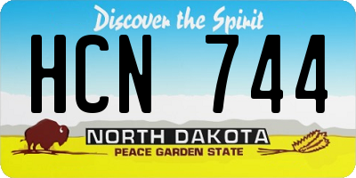 ND license plate HCN744