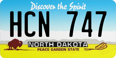 ND license plate HCN747
