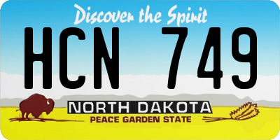 ND license plate HCN749