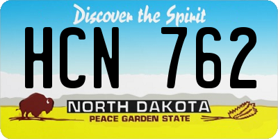 ND license plate HCN762