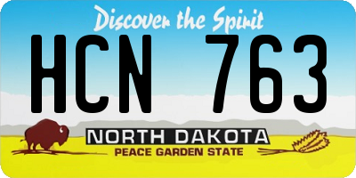 ND license plate HCN763