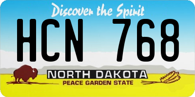 ND license plate HCN768