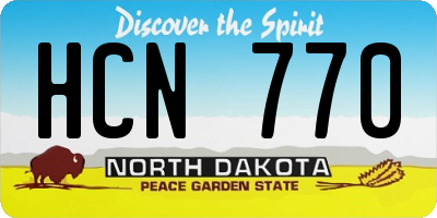 ND license plate HCN770