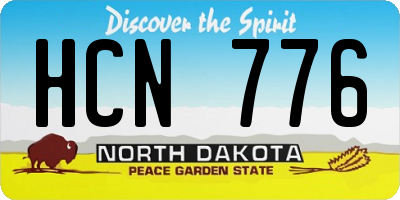 ND license plate HCN776