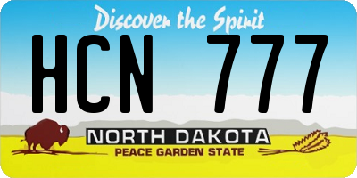 ND license plate HCN777