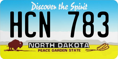 ND license plate HCN783