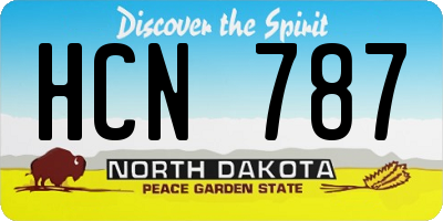 ND license plate HCN787
