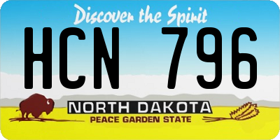 ND license plate HCN796