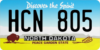 ND license plate HCN805