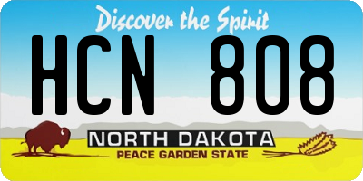 ND license plate HCN808