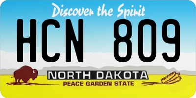 ND license plate HCN809