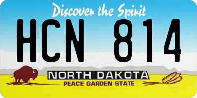 ND license plate HCN814